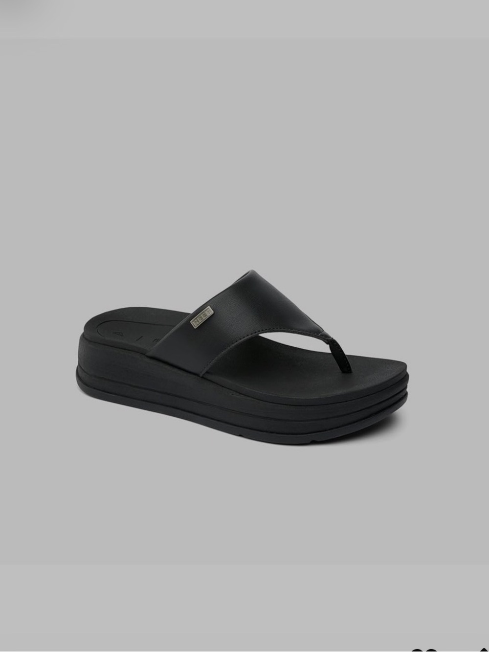 Reef Black Aura Serenity Platform Thong Sandal for Women